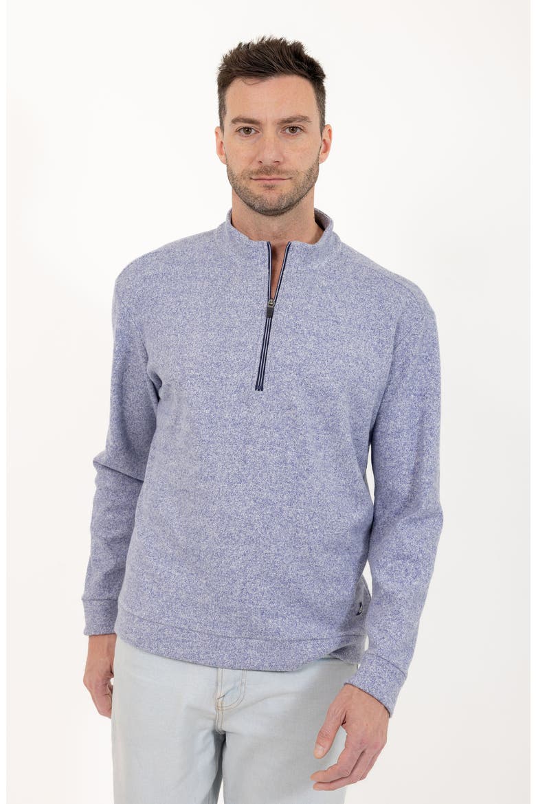 Casual Quarter Zip Pullover Sweater, Alternate, color, BLUE