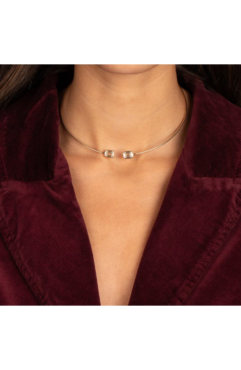 BY ADINA EDEN Lab Grown Diamond Double Bezel Emerald Collar Choker Necklace 14K, Alternate, color, 14K Gold