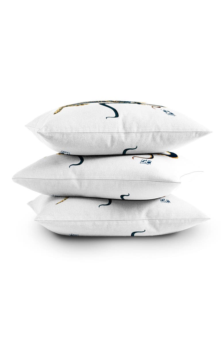 Metallic Octopus IV Throw Pillow, Alternate, color, BLUE