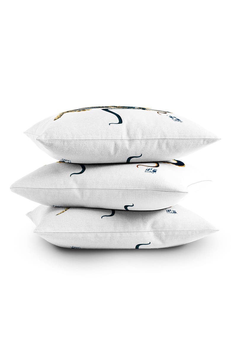 Deny Designs Metallic Octopus IV Throw Pillow, Alternate, color, Blue