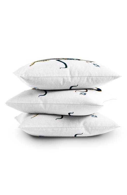 Deny Designs Metallic Octopus Iv Throw Pillow In Blue
