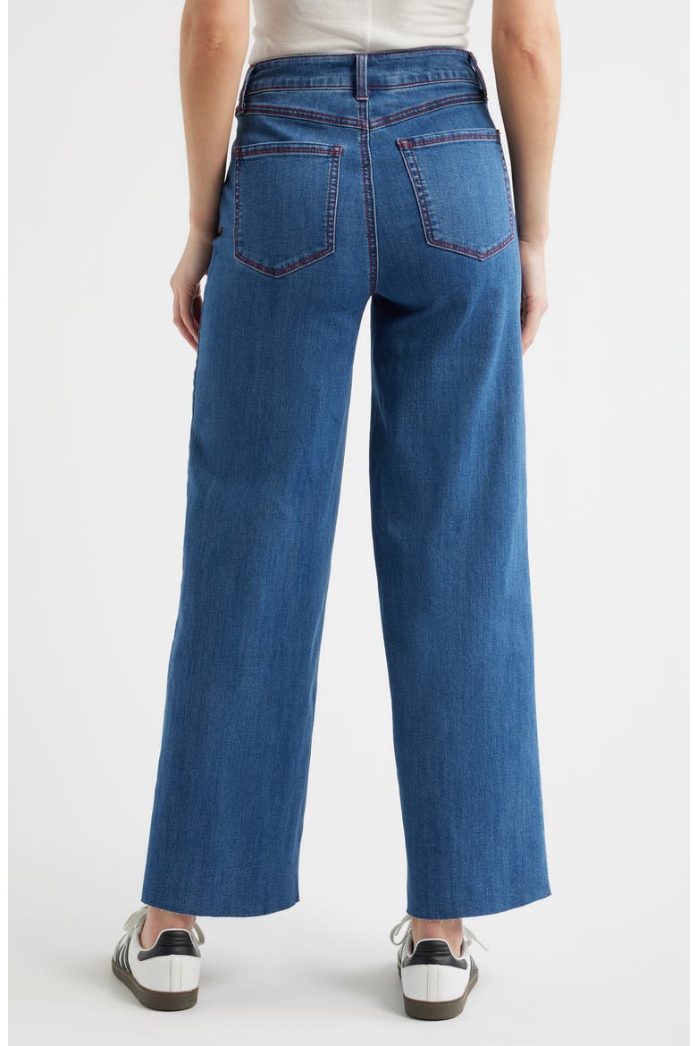 Seamed Raw Hem Wide Leg Jeans, Alternate, color, IMAN