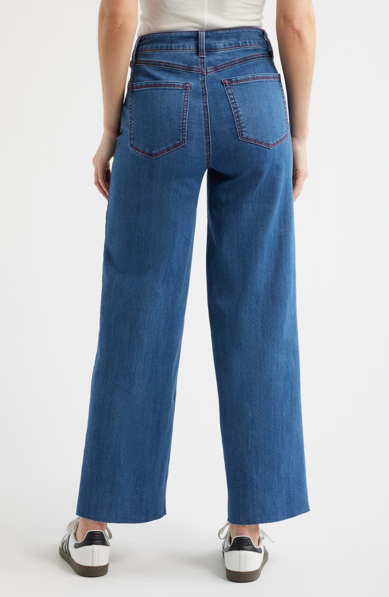 1822 Denim Seamed Raw Hem Wide Leg Jeans, Alternate, color, Iman