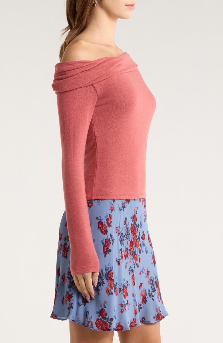 Reformation Elio One-Shoulder Top, Alternate, color, Rosewood