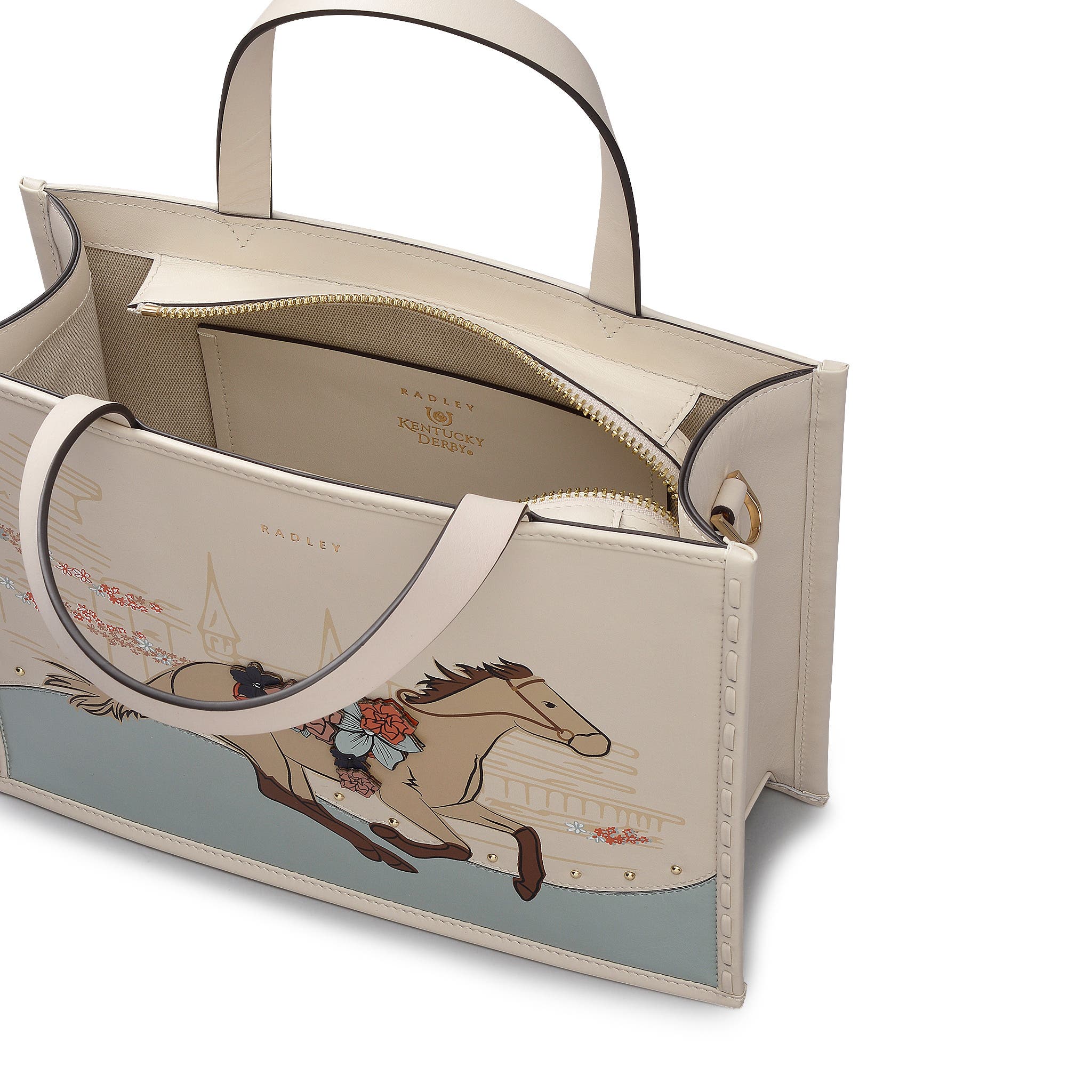 Radley Kentucky Derby Spring 2026 Small Ziptop Satchel Bag, Alternate, color, Salt