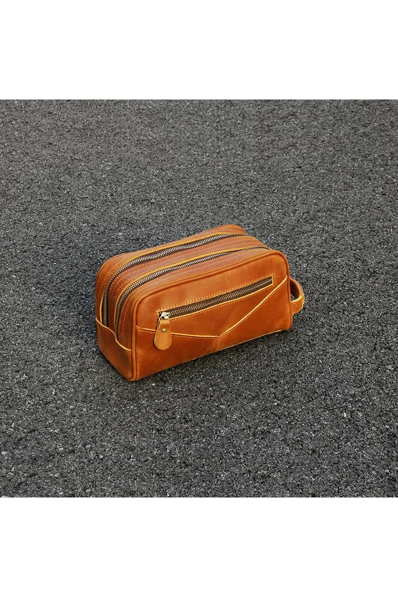 The Nomad Toiletry Bag | Genuine Leather Travel Toiletry Bag, Alternate, color, Brown