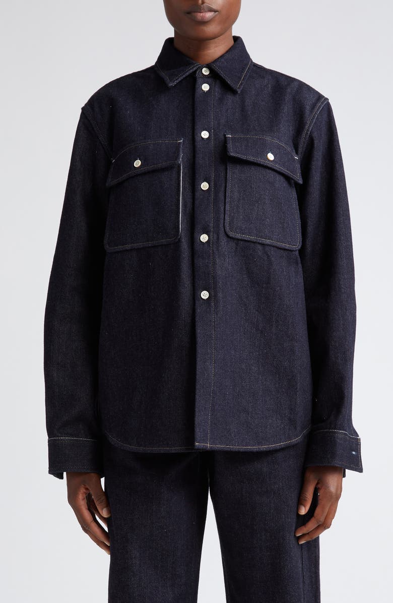 Jil Sander Oversize Denim Workwear Shirt, Main, color, 