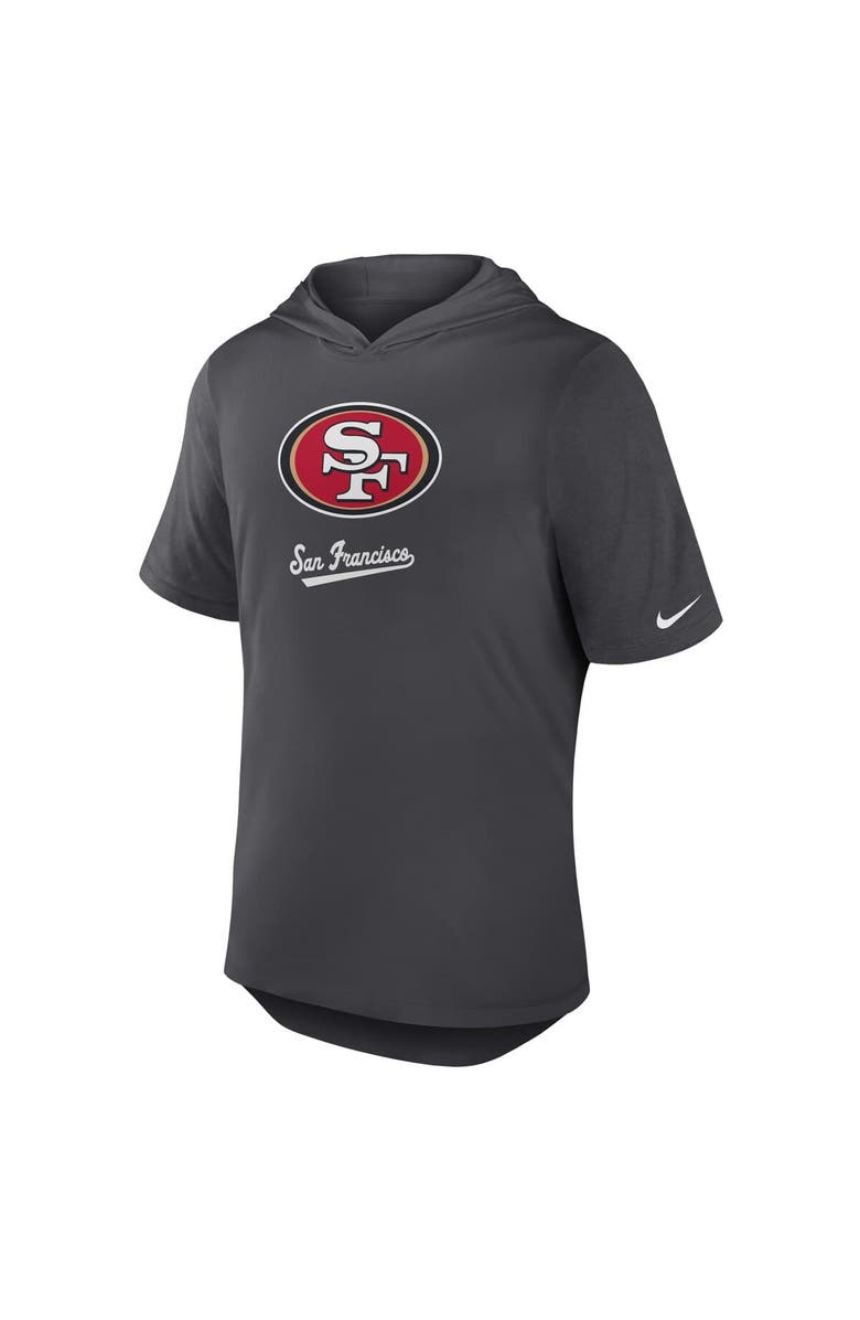 Nike Men's Nike Anthracite San Francisco 49ers Tri-Blend Performance Hoodie T-Shirt, Alternate, color, Anthracite