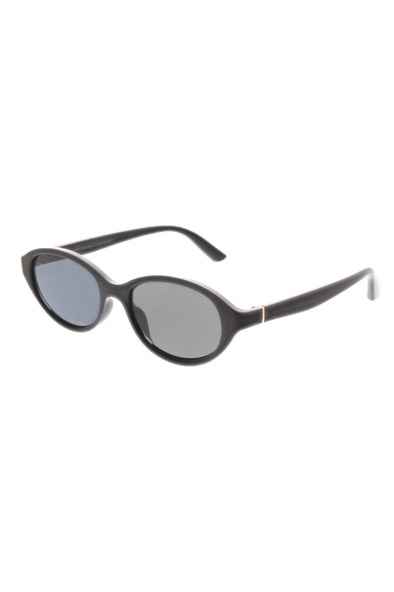 51mm Slim Oval Sunglasses, Alternate, color, BLACK