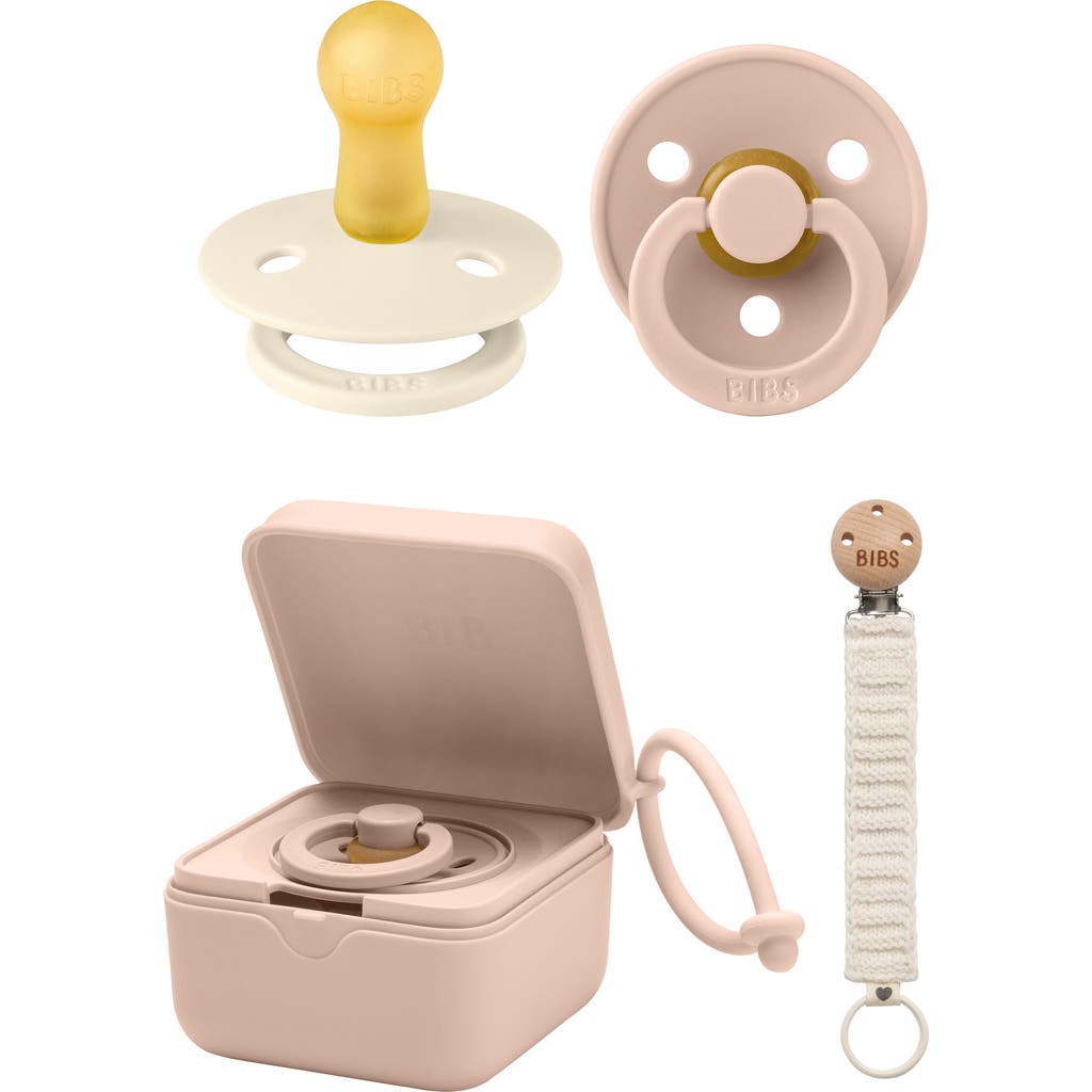 BIBS Pacifer, Pacifier Box & Pacifier Clip Set in Ivory/Blush at Nordstrom