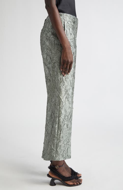 Dries Van Noten Paloma Jacquard Crop Straight Leg Pants In Green
