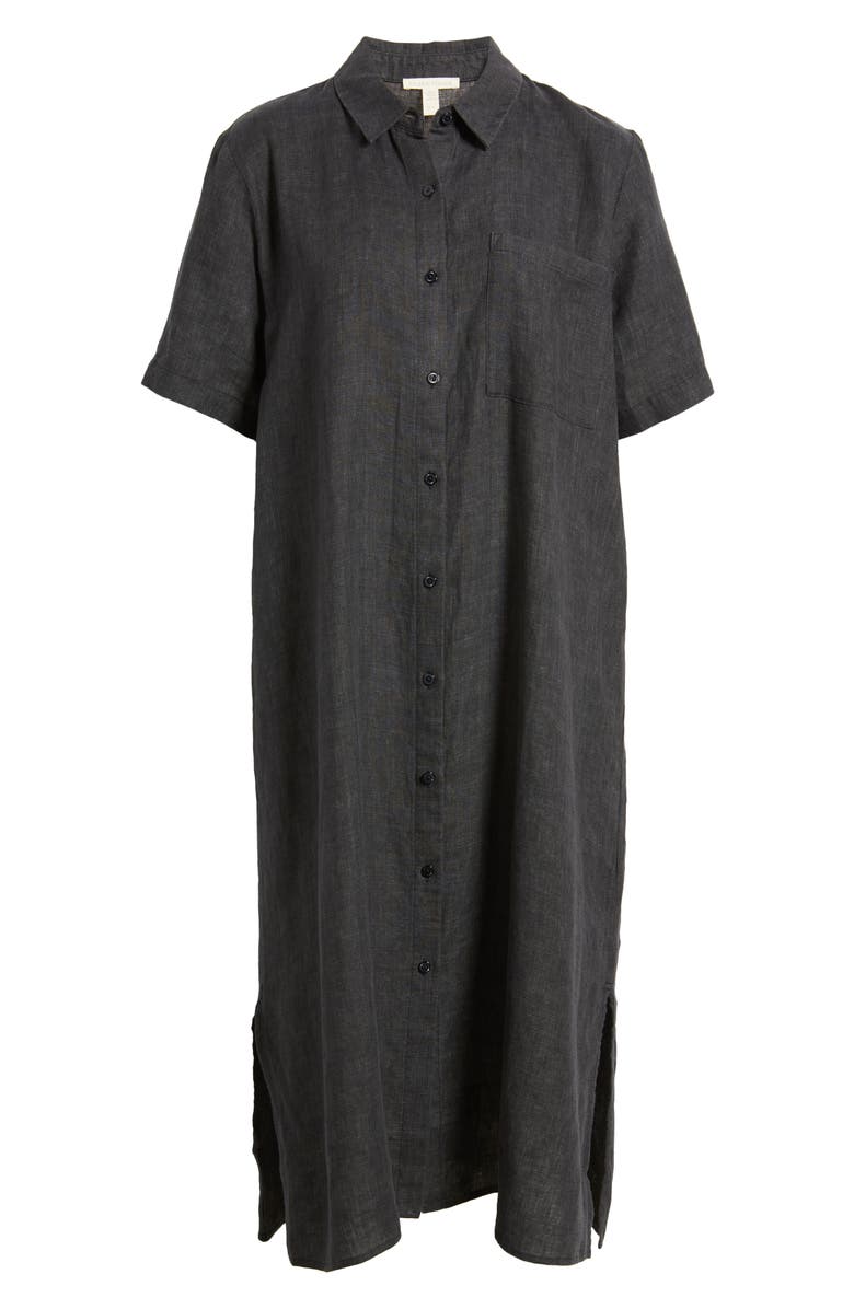 Eileen Fisher Classic Collar Organic Linen Shirtdress, Alternate, color, 