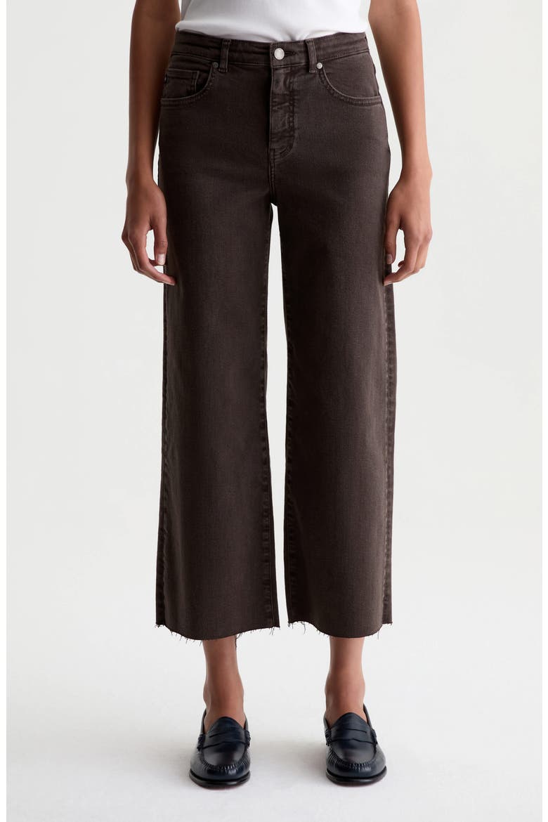 Saige Raw Hem Ankle Wide Leg Jeans, Main, color, SULFUR BURNT UMBER