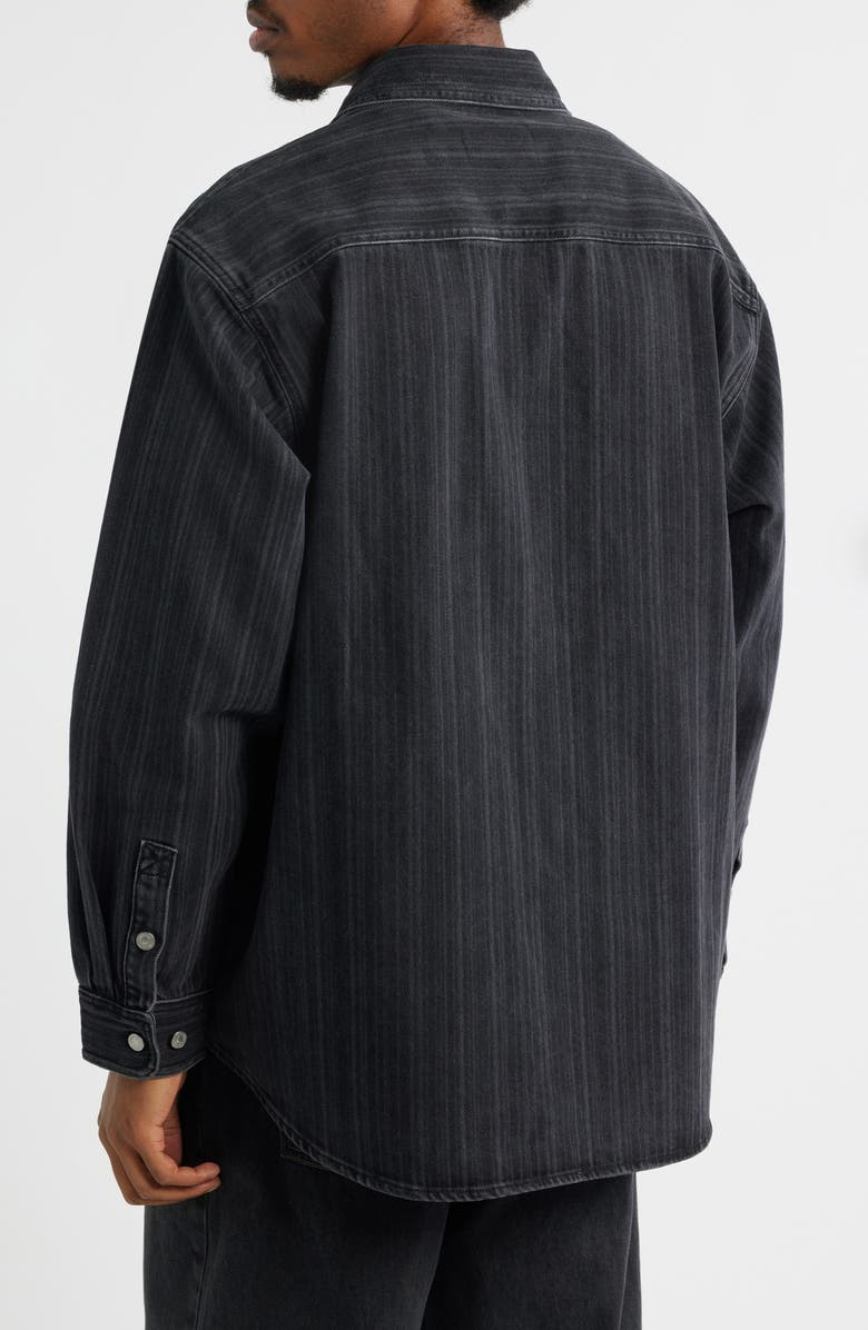 Carhartt Work In Progress Rylan Stripe Cotton Denim Button-Up Shirt Jacket, Alternate, color, Rylan Stripe Black