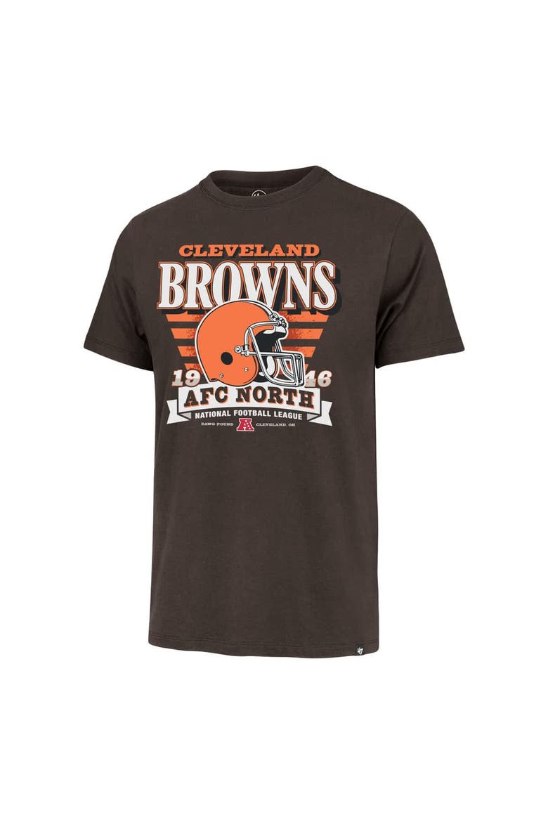 Men's '47 Brown Cleveland Browns Stripe Splash Franklin Throwback T-Shirt, Alternate, color, Brown