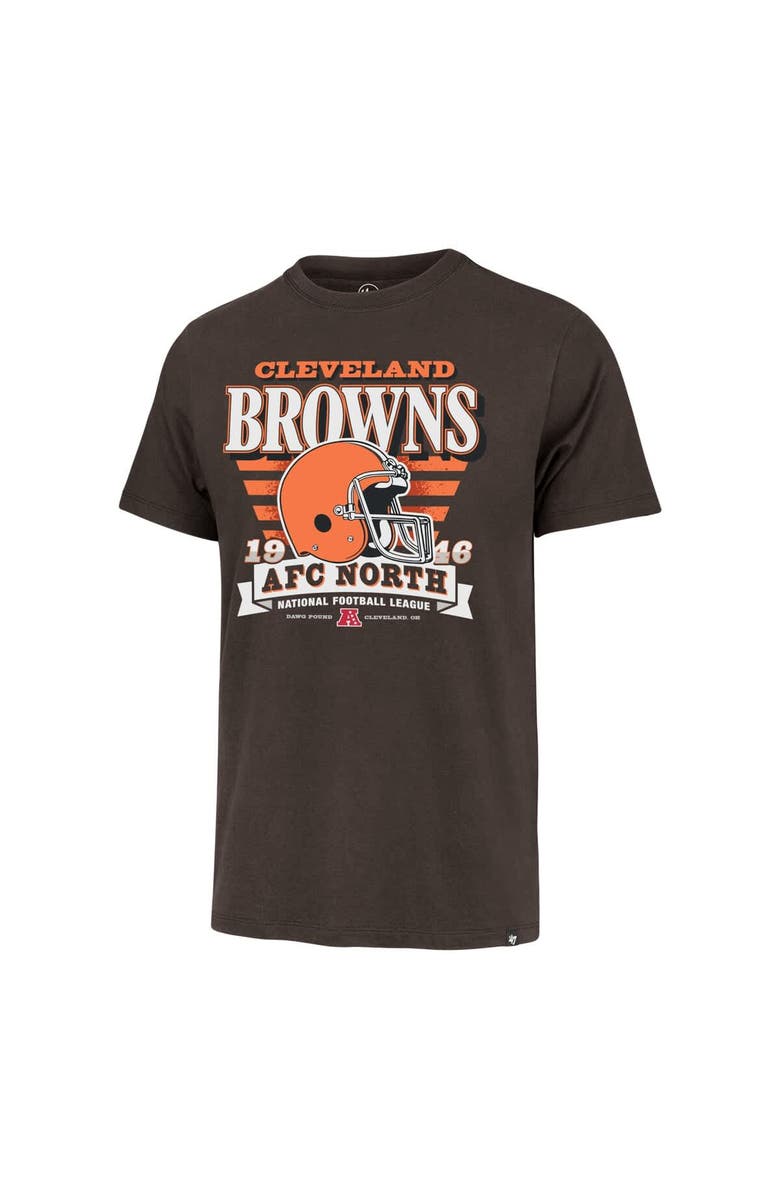 '47 Men's '47 Brown Cleveland Browns Stripe Splash Franklin Throwback T-Shirt, Alternate, color, Brown