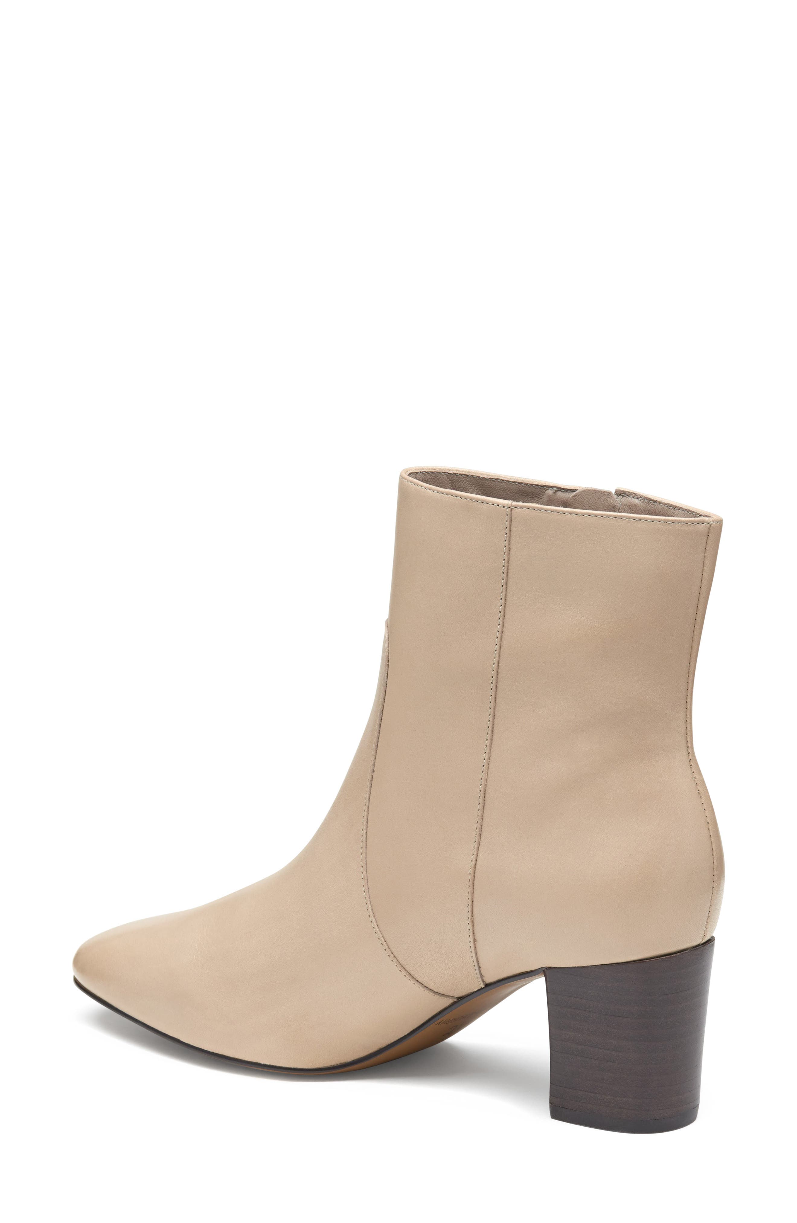 Johnston & Murphy Eleanor Block Heel Bootie, Alternate, color, Beige Calfskin