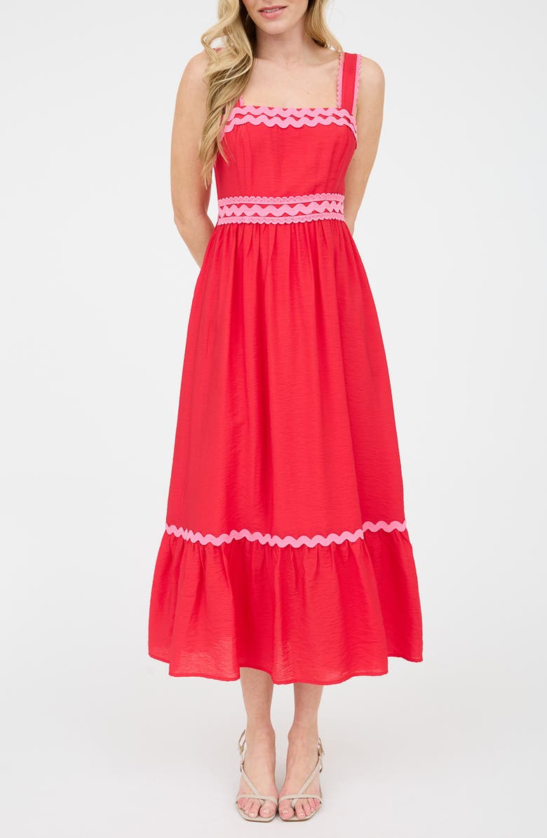 Blu Pepper Ric Rac Trim Maxi Dress, Main, color,