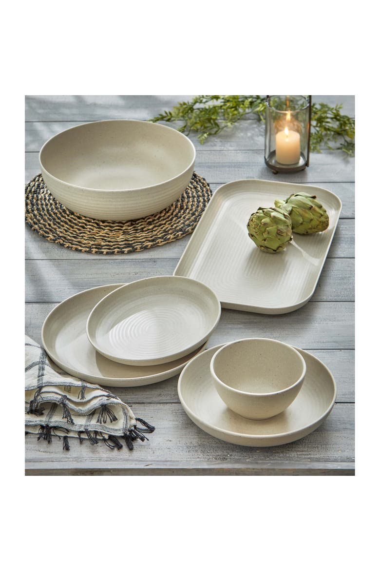 Cream Brooklyn Melamine Serving Platter Dishwasher Safe, Alternate, color, Beige