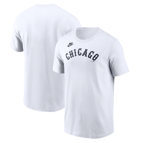 Men's Nike White Chicago White Sox Cooperstown Collection Wordmark T-Shirt