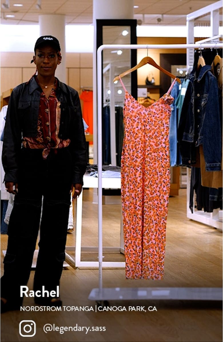 Amina Printed Rosette Mesh Dress, sales video thumbnail