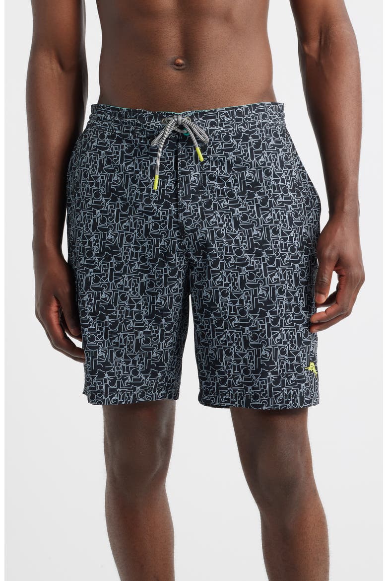 Baja Party Mixer Board Shorts, Main, color, BLACK