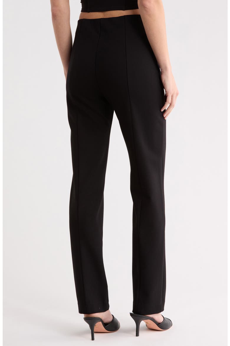 Soft Stretch Ponte Slit Front Pants, Alternate, color, BLACK001