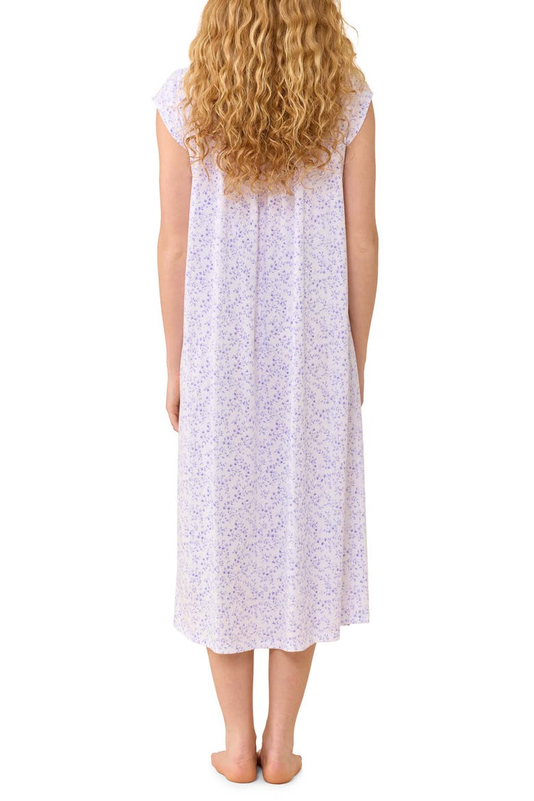 Floral Cotton Lawn Long Nightgown, Alternate, color, WHITE/FLORAL