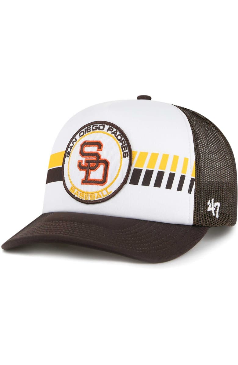 '47 Men's '47 White/Brown San Diego Padres Cooperstown Collection Wax Pack Express Trucker Adjustable Hat, Main, color, Brown