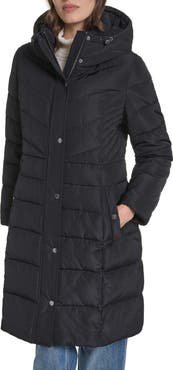 Cole Haan Hooded Taffeta Puffer Coat