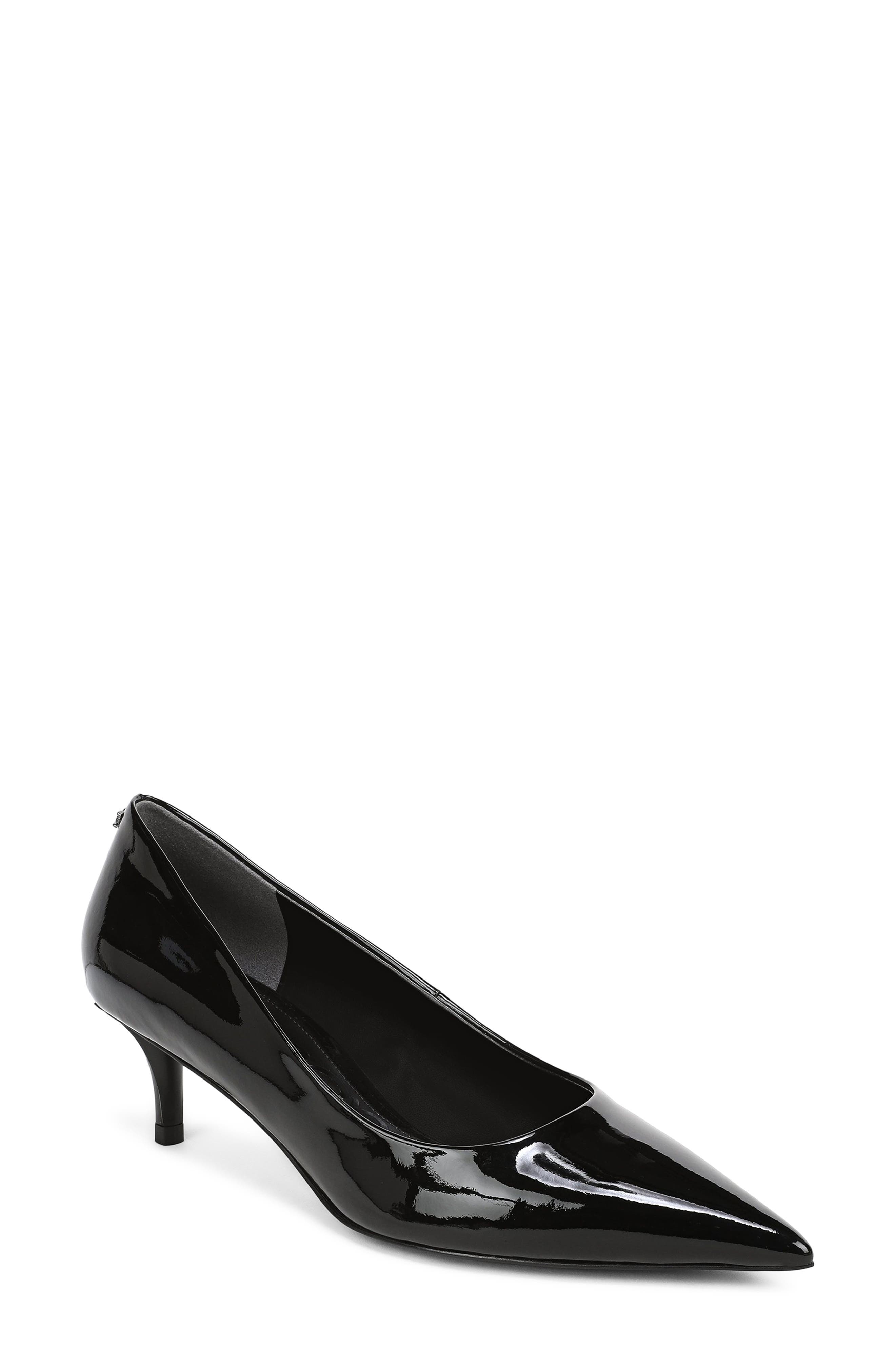 Summer Pointed Toe Kitten Heel Pump, Main, color, BLACK PATENT