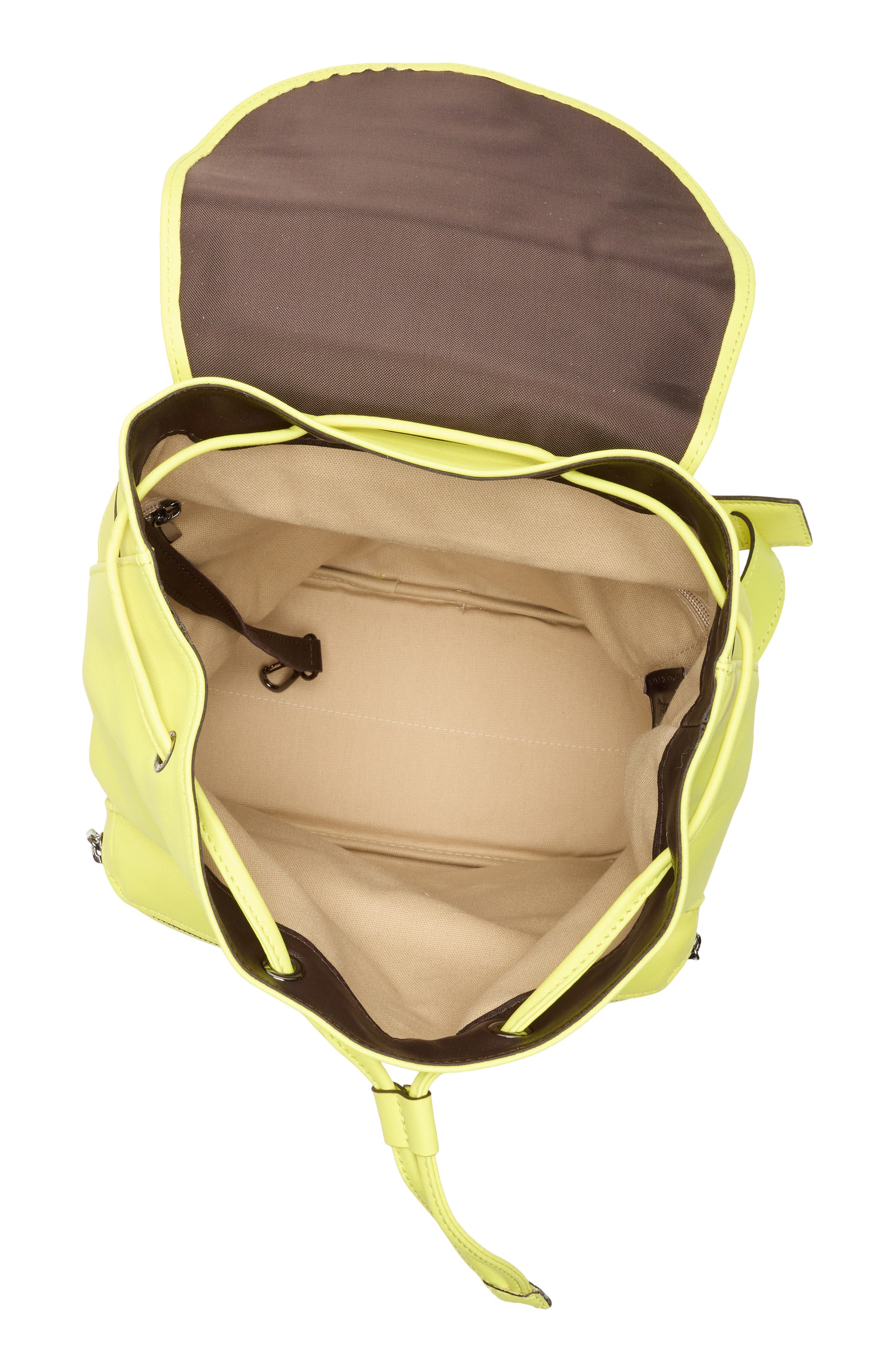 Longchamp LC3D Small Leather Backpack, Alternate, color, Neon