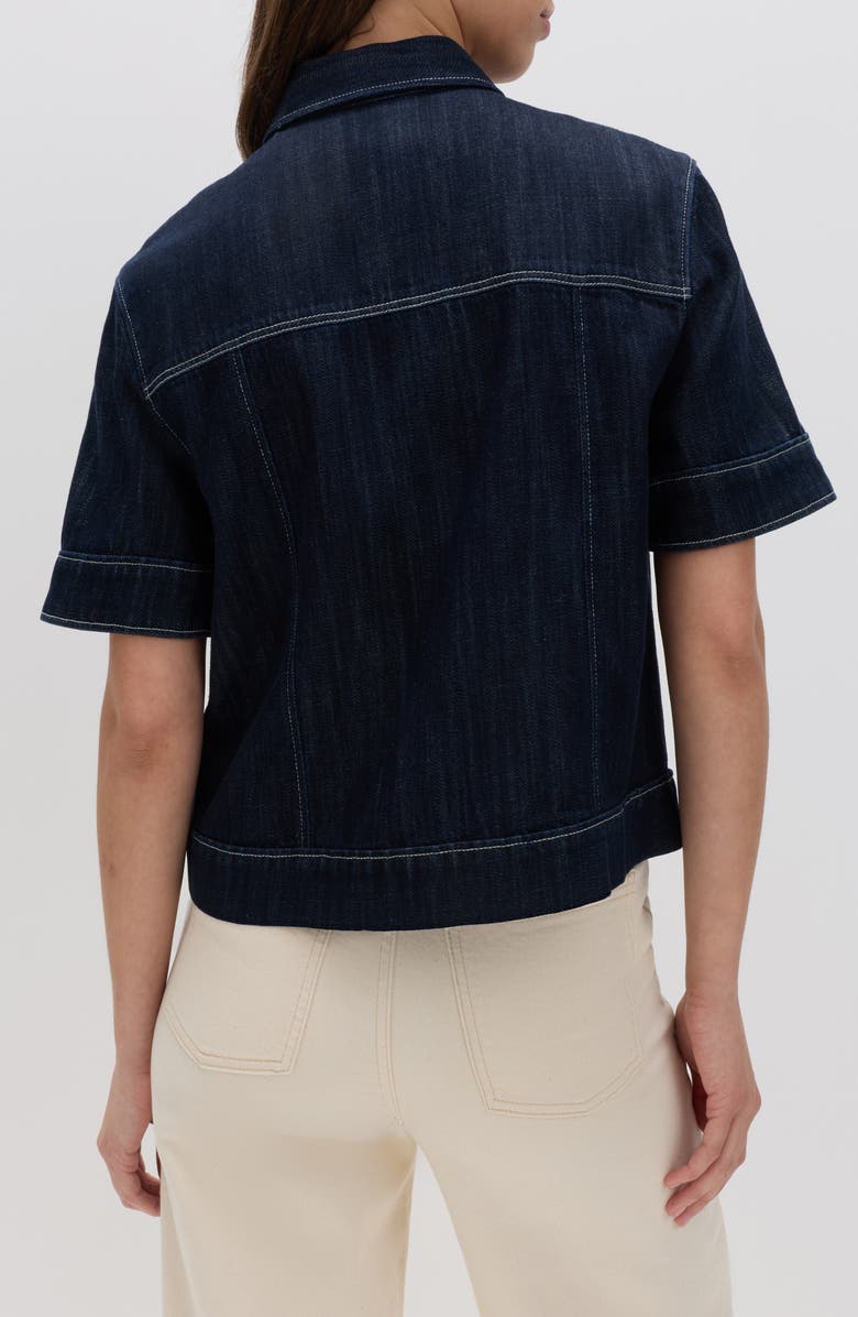 M&S Denim Short Sleeve Shirt, Alternate, color, Denim Blue