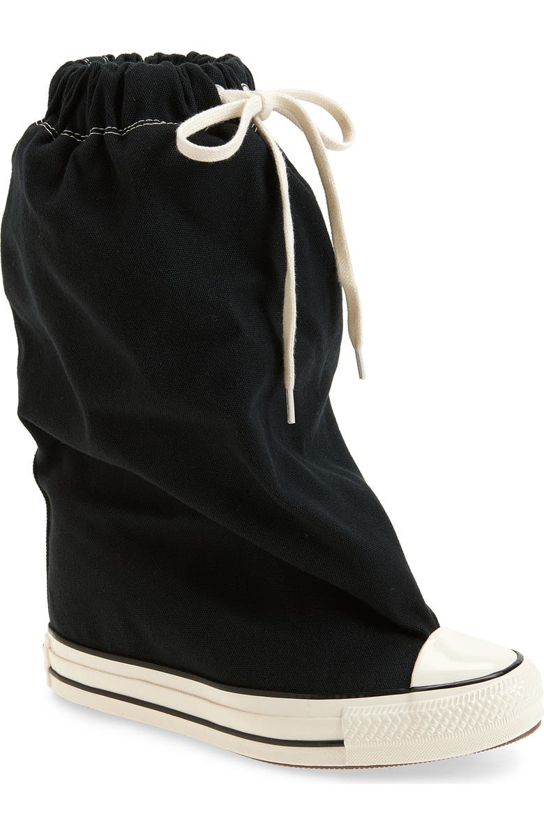 Vaquera x Converse Gender Inclusive Canvas Knee High Slouch Boot, Main, color, Black 1