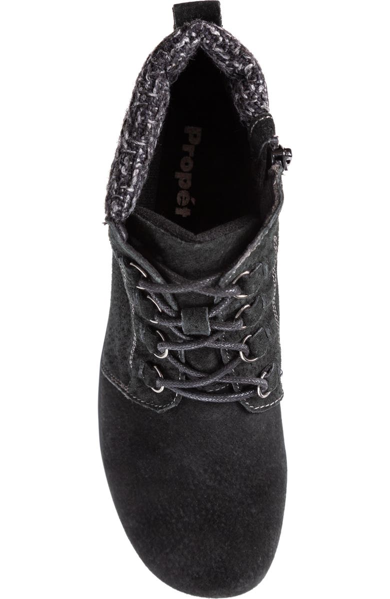 Propét Delaney Water Resistant Bootie, Alternate, color, Black Suede