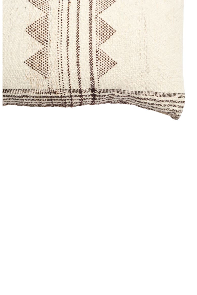 Kora White And Black Handloom Lumbar Pillow, Alternate, color, White