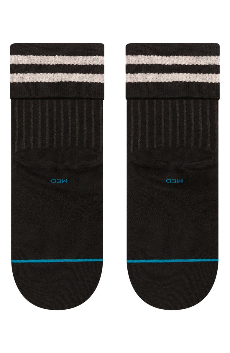 Stance Stripe Roll Cuff Quarter Socks, Alternate, color, Black