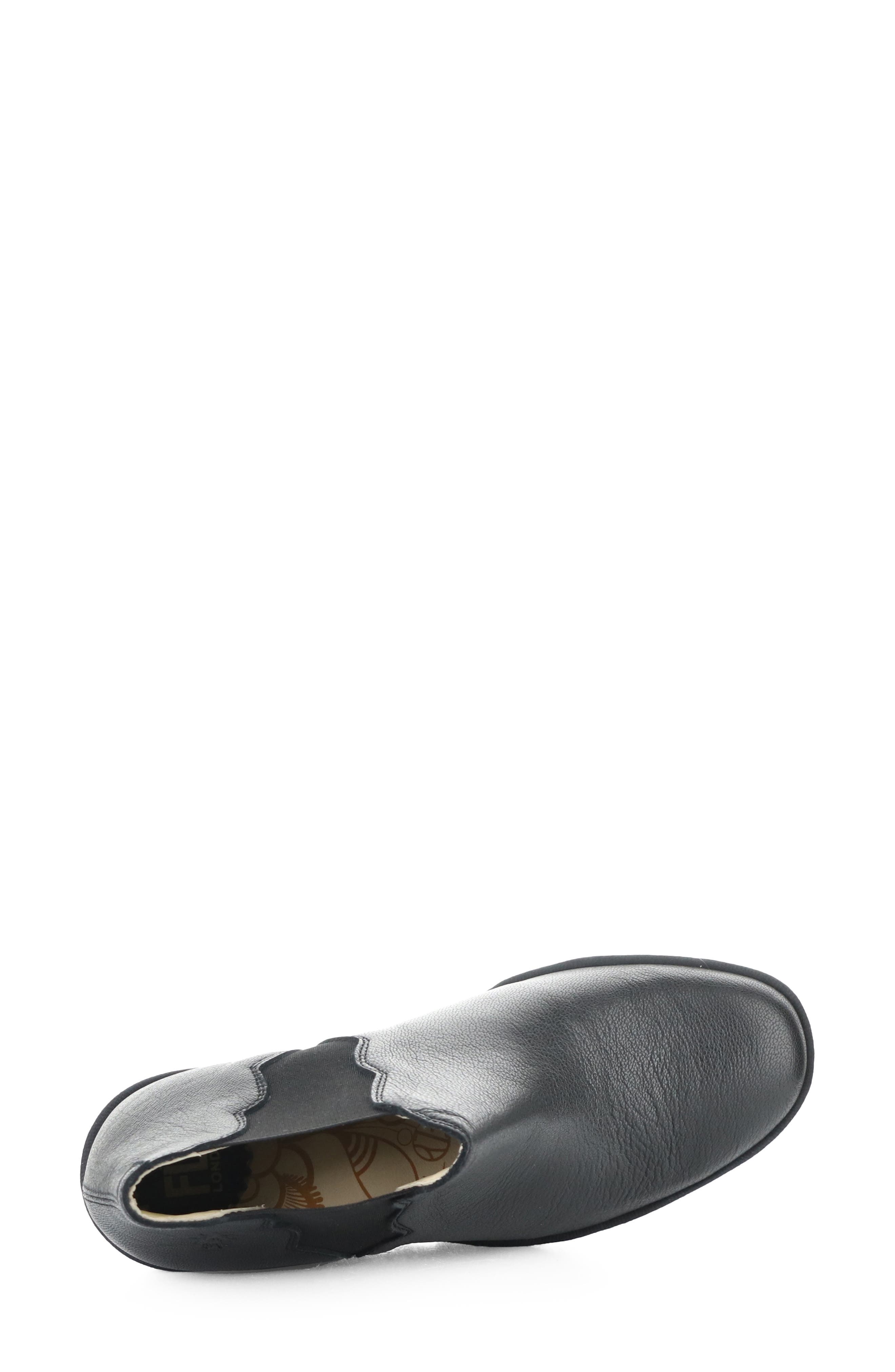 Yure Wedge Chelsea Leather Bootie, Alternate, color, BLACK SMOOTH LEATHER