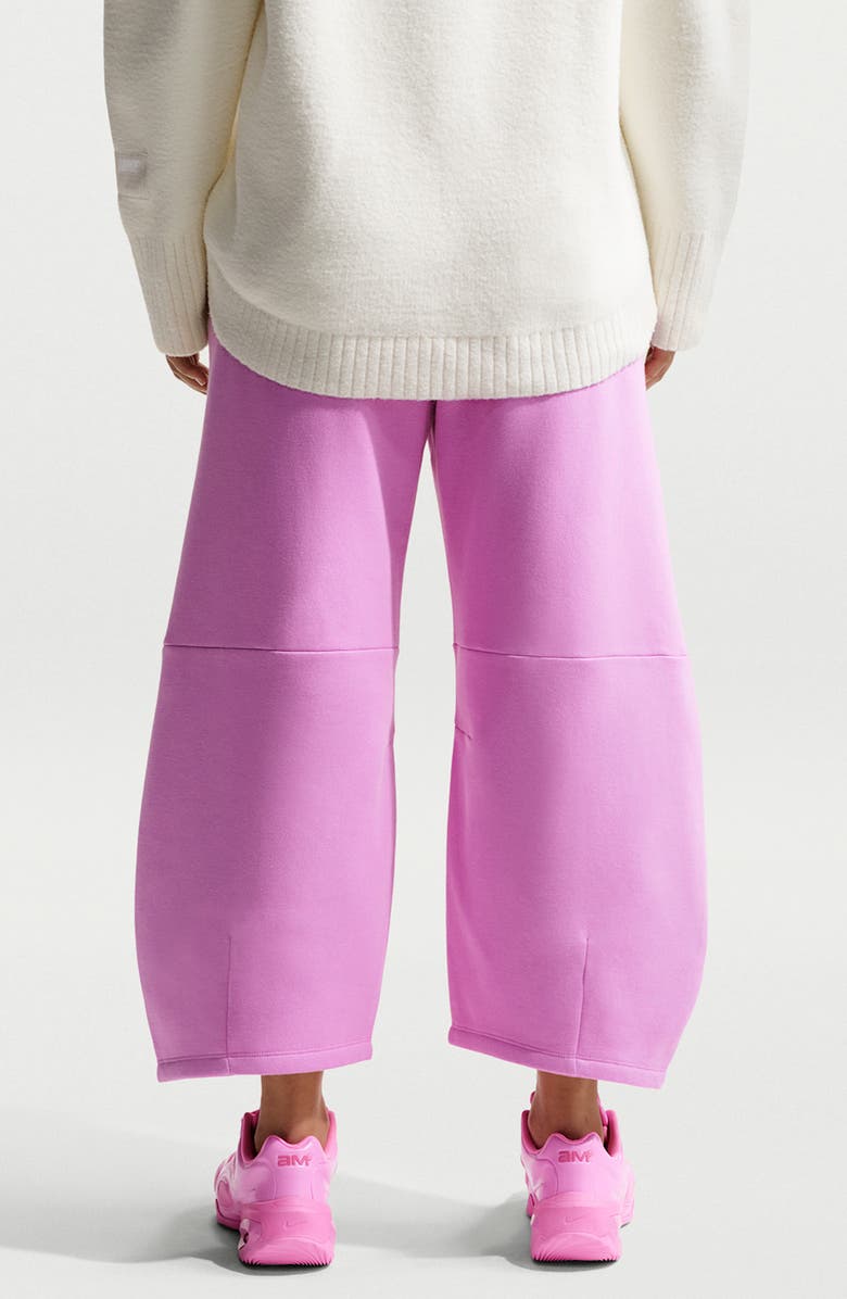 Nike Phoenix Fleece Loose Crop Barrel Pants, Alternate, color, Light Magenta/Sail