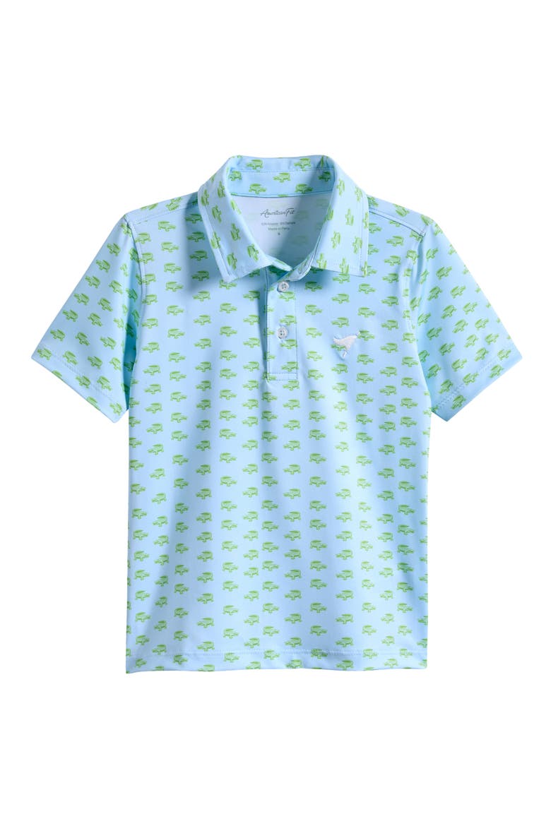 Kids' Alligator Print Polo, Main, color, PASTEL BLUE