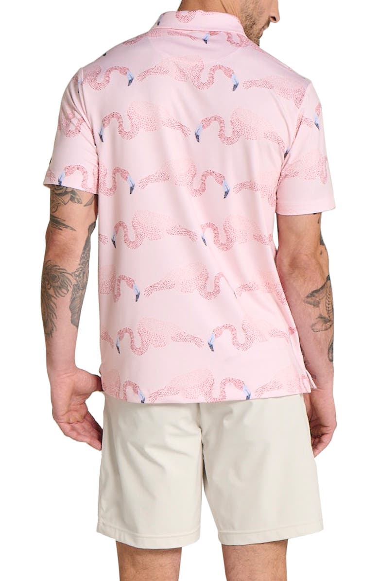 Bad Birdie Pinky Promise Flamingo Print Performance Golf Polo, Alternate, color, 