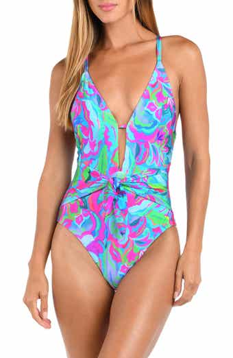 Sunshine 79 Swirltopia Plunge One-Piece Swimsuit