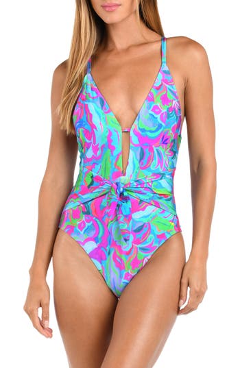 Sunshine 79 Swirltopia Plunge One-piece Swimsuit In Multi