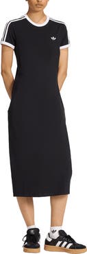 adidas Originals 3-Stripes Stretch Cotton Midi Dress
