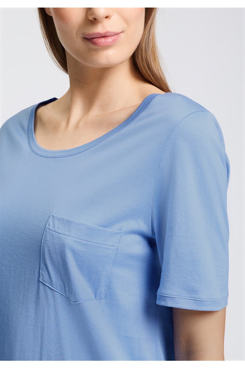 Cotton Deluxe Round Neck Cotton Nightgown, Alternate, color, Bluebird