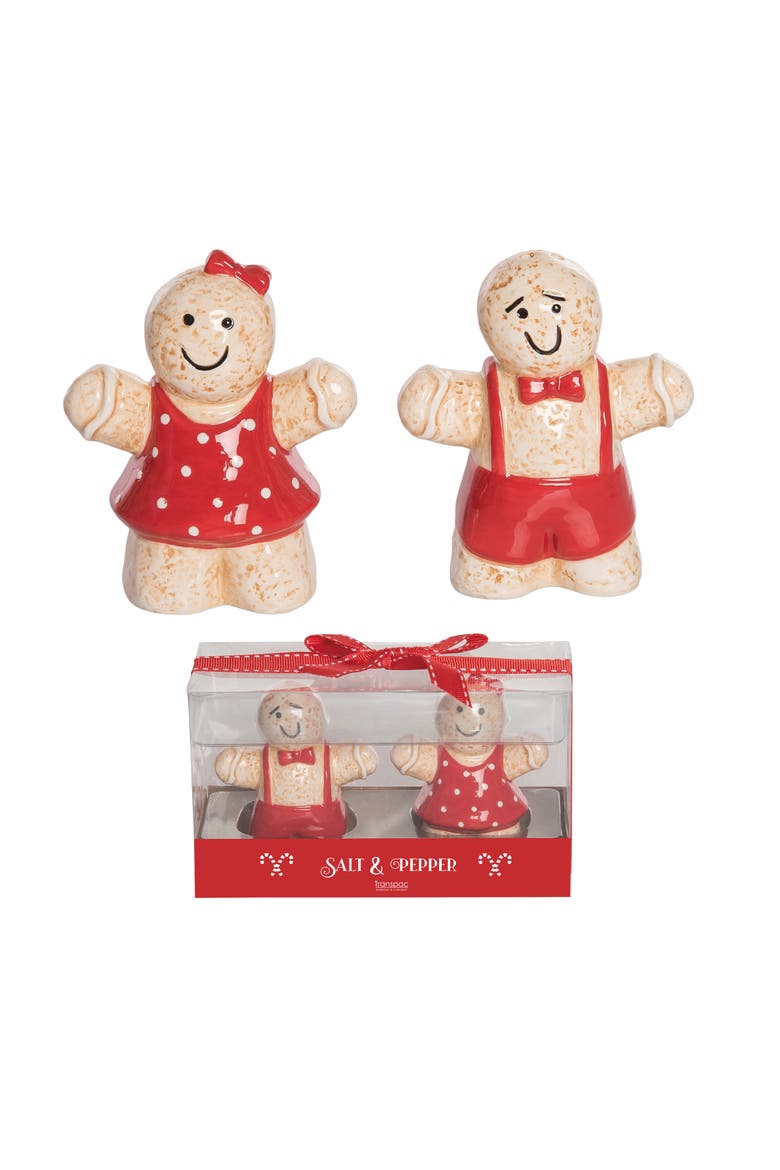 Gingerbread Couple Salt and Pepper Shakers, Main, color, Multicolored