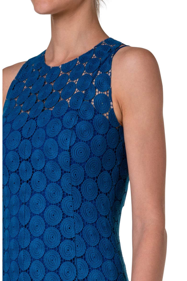 Dot Guipure Lace A-Line Midi Dress, Alternate, color, MEDIUM BLUE DENIM