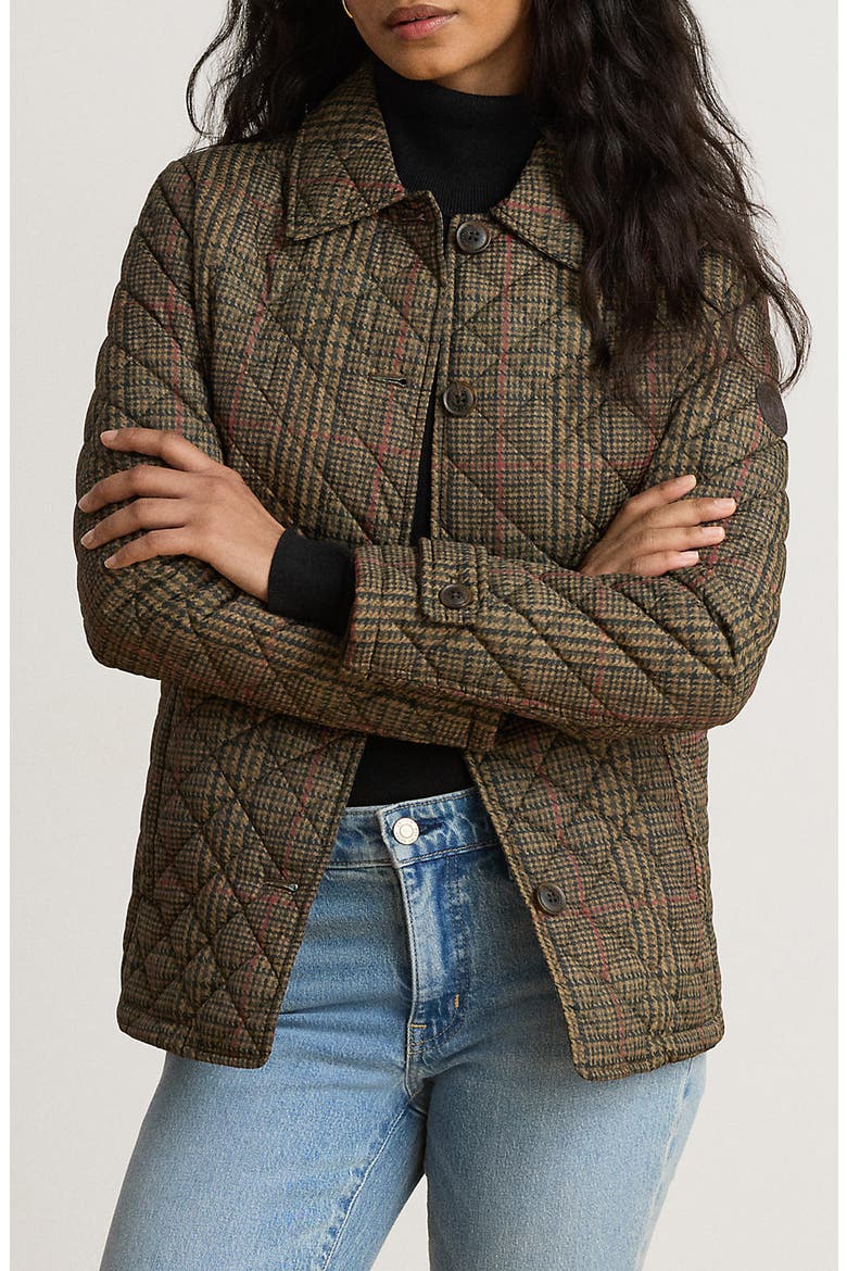 Quilted Jacket with Faux Leather Trim, Main, color, GRAND LODE