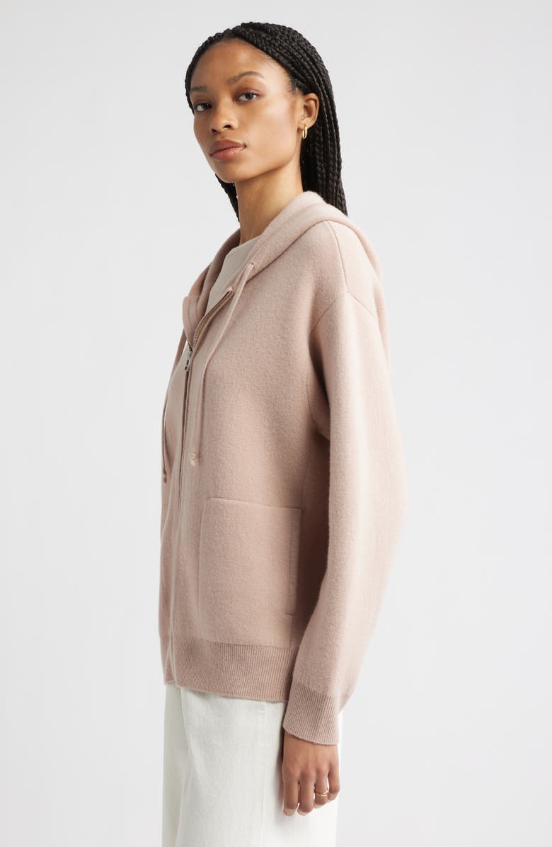 Nordstrom Wool Blend Zip Hoodie Cardigan, Alternate, color, Tan Memoir