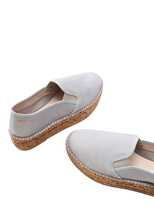 Viscata Castell Canvas Espadrille Platforms In Ash